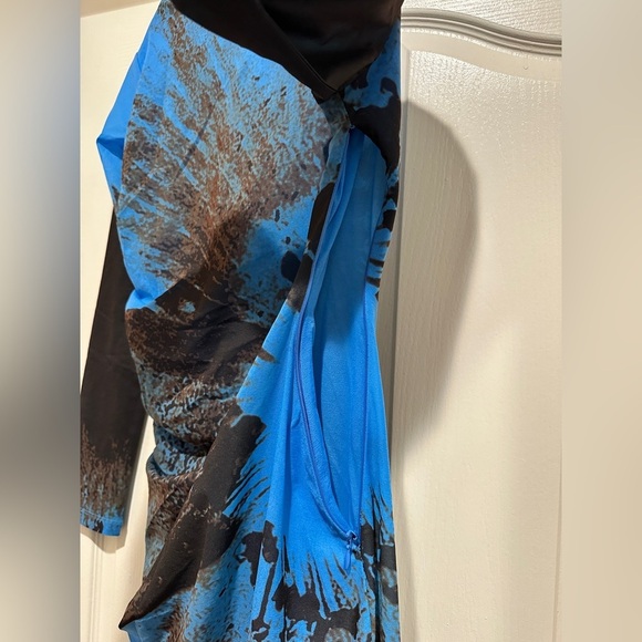 Stine Goya Leonora Dress Abstract Floral Long Sleeve Asymmetric Dress BROKEN ZIP - Picture 10 of 11